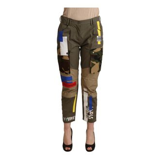 Dolce & Gabbana Cropped Broeken - Dames - Vrijetijds broeken - Veelkleurig - 2XS - Katoen - Broeken