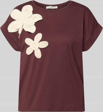 Christian Berg T-Shirt mit Applikationen und Rundhalsausschnitt in Schoko, Gr&ouml;&szlig;e XXL