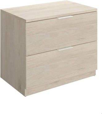 Dmora Dmora - Mesa de noche Banyan, Cómoda baja, Mesilla de noche, Estante de la cama, 50x34 h46 cm, Roble