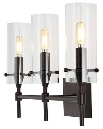 Jonathan Y Designs Jonathan Y Cato 21In 3-Light Modern Farmhouse Iron/Glass Led Vanity