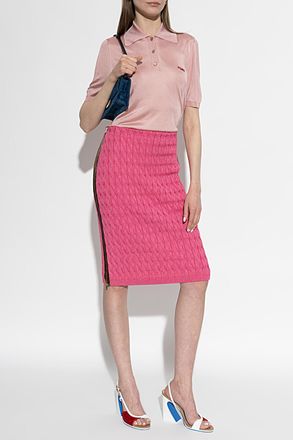 Fendi Polo With Embroidered Logo, Womens, Pink