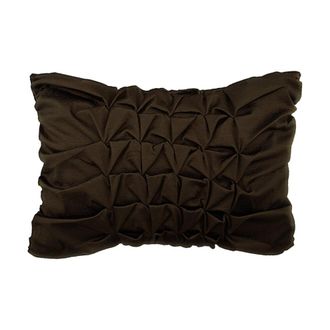 OEM Funda De Almohada Lumbar De Piel Sint&eacute;tica Marr&oacute;n De 30 X 56 Cm, Dise&ntilde;o Plisado, Color Liso, Estilo Moderno - Chocolate Muse