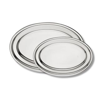 Inoxriv Set of 2 THEMA 35/45 oval trays, steel