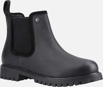 Hunter Womens Hunter Canna Dealer Boot Leather Womens Black Flat Chelsea Boots - Size: 5