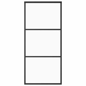 Berkfield Home Sliding Door ESG Glass & Aluminium 90x205 cm Black