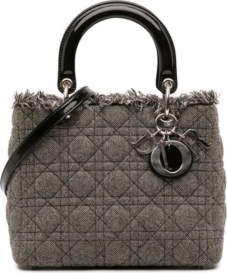 Dior Pre-owned Womens Lady Top Handle Tweed Bag - Grey Textile - One Size