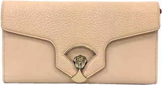 Bulgari Beige Rose Pink Leather Long Wallet (Bi-Fold) (Pre-Owned)