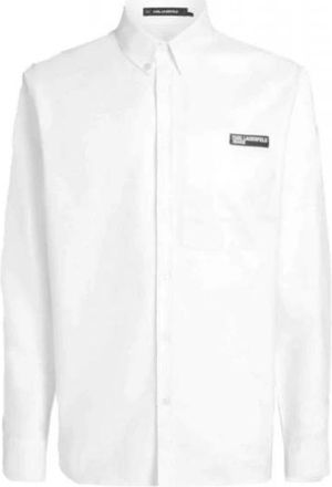 Karl Lagerfeld Poplin Overhemd - Heren - Casual Overhemden - Wit - L - Katoen - Overhemden
