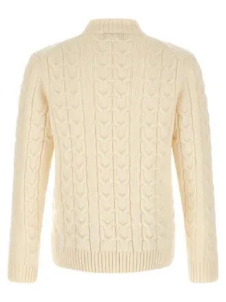 Zanone Braided Cable Knit Sweater - Cream