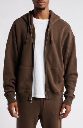Elwood Core Oversize Terry Full Zip Hoodie in Vintage Chocolate at Nordstrom, Size Xx-Large