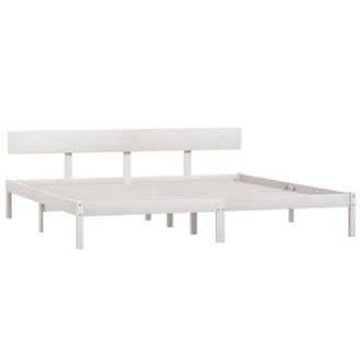 Berkfield Home Modern Bed Frame White Solid Wood Pine 180x200 cm Super King Size