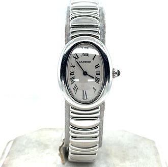 Cartier Pre-owned Cartier Baignoire Quartz Silver Dial Mens Watch W15133L2