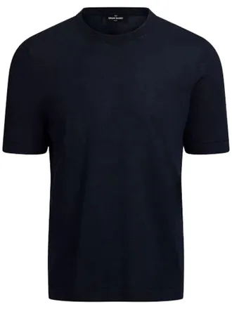 Gran Sasso Black Paricollo Crew Neck Wool Top