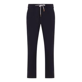 Eleventy Slim-fit Trousers, male, Blue, Size: W32 Pantalone Jogger
