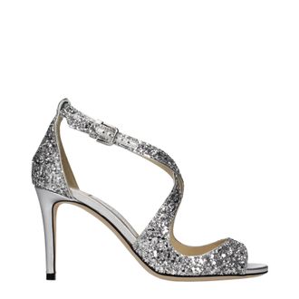 Jimmy Choo London Emily Donna Sandali Glitter Argento
