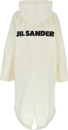 Jil Sander Cotton Hooded Raincoat - White
