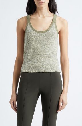 Vince Textured Microstripe Tank in Artichoke/off White at Nordstrom, Size Xx-Small