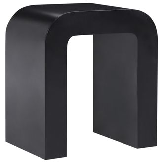 Beliani Mesa Auxiliar De Dise&ntilde;o Escandinavo Moderno Mesita En Forma De U De Mdf Negro Enid