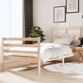 Berkfield Home Bed Frame 90x190 cm Single Solid Wood in Brown