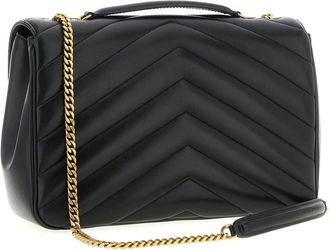 Saint Laurent Loulou Lambskin Leather Shoulder Bag - Black