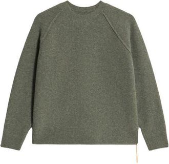 Fortela Harvard Wool Raglan Sleeve Crewneck Knit in Army Green at Nordstrom, Size X-Small Eu