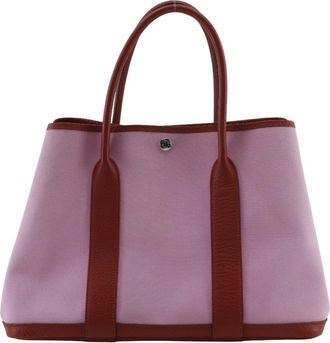 Hermès Pink Red Color Toile Officier Tote Bag (Pre-Owned)