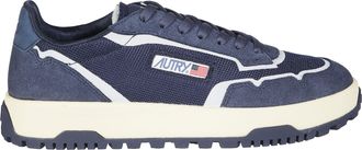 Autry Wildplace Low Navy Blue Suede Mesh Sneakers