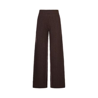 Agnona Broeken, Dames, Bruin, XS, Wide Broeken