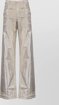 Rick Owens high waist wide leg cotton jeans trousers