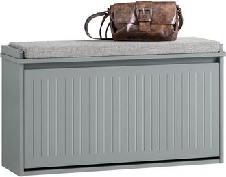 SoBuy Sobuy - Banco Zapatero Grande con 1 Solapa Armario Multifuncional para Entrada de Asiento Gris 80 x 26 x 45 cm FSR98-L-HG es