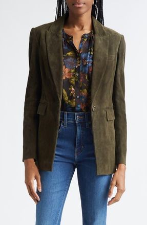 Veronica Beard Duane Suede Dickey Jacket in Cypress at Nordstrom, Size 00