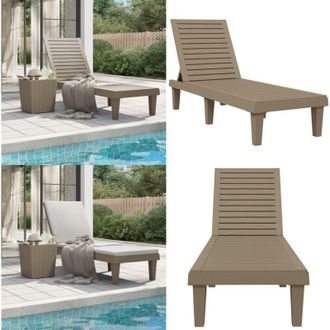 vidaXL Lettino Prendisole Marrone 155x58x83 cm in Polipropilene - Polipropilene - Schienale regolabile