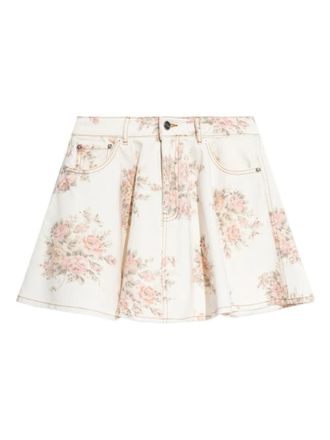Ganni White Printed Skirt