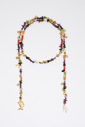 Bimba & Lola Multicolor Stones And Fish Necklace in Purple at Nordstrom