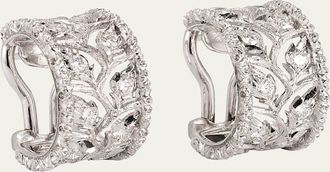 Buccellati 18K Gold Ramage Half Hoop Diamond Earrings