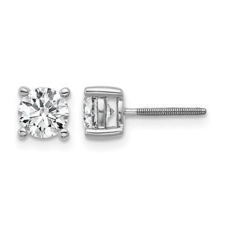 Diamond2Deal 14k Yellow Gold 1 ct Round Lab Grown Diamond Stud Earrings Screw Back VS Clarity, D-E Color