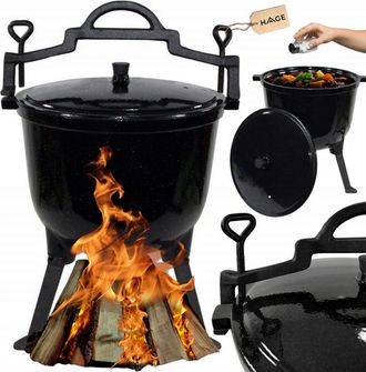 OEM Hervidor De Hierro Fundido De 8 Litros Con Esmalte De M&aacute;rmol Y Tapa