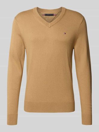 Tommy Hilfiger Regular Fit Pullover aus Baumwoll-Kaschmir-Mix in Camel, Größe XXXL