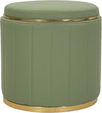 Mauro Ferretti Puff Con Compartimento De Almacenamiento London Verde Cm &Oslash; 46,5x44