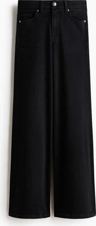 H&M Wide High Jeans in Denim Black at Nordstrom, Size 20