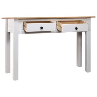 Berkfield Home Decorative Console Table White 110x40x72 cm Solid Pine Wood Panam | Size: 110 x 40 x 72 cm