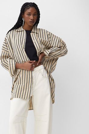 Ichi Womens Patch pocket oversized shirt