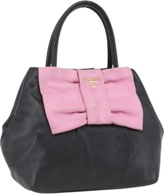 Prada Pre-owned Handbags, female, Black, Size: ONE SIZE Pre-owned Vintage Leather Handbag