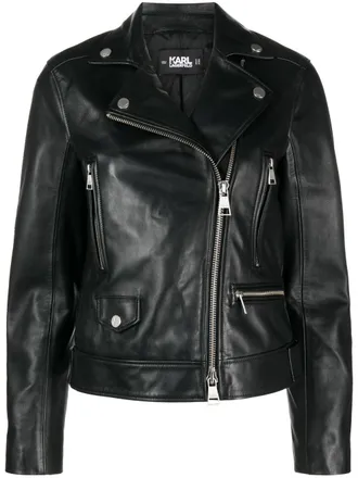 Karl Lagerfeld leather biker jacket - Black
