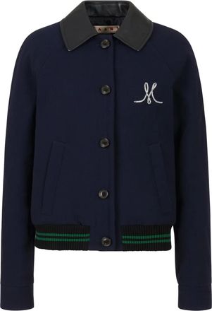Marni Bomber con ricamo - Blu