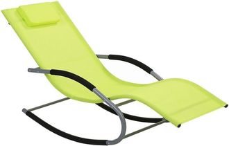 Beliani Beliani - Tumbona Mecedora De Jard&iacute;n De Acero Lima Con Coj&iacute;n Para La Cabeza Carano