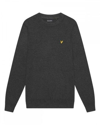 Lyle & Scott Cotton Merino Mens Crew Neck Jumper - Charcoal material_cotton - Size X-Large