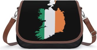 Generic Ireland Flag Map Small Womens Crossbody Bags Shoulder Handbag with Adjustable Strap for Travel