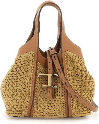 Tod's Raffia Mini T Timeless Handbag