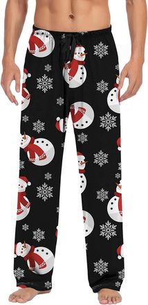 Generic Christmas Pyjama Bottoms for Men Printed Winter Comfy Soft Sleepwear Trousers Elasticated Waist Drawstring Nightwear Loungewear Pants